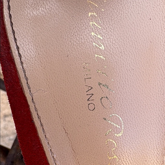 Milano Red Suede Heels - Picture 3 of 5